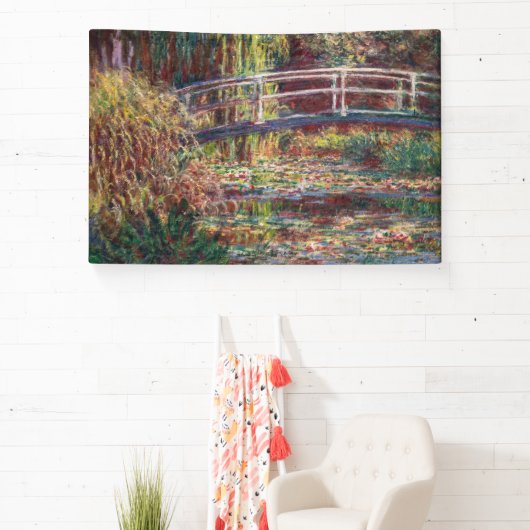 Claude Monet - Water Lily pond, Roze Harmony Spandoek (Insitu)