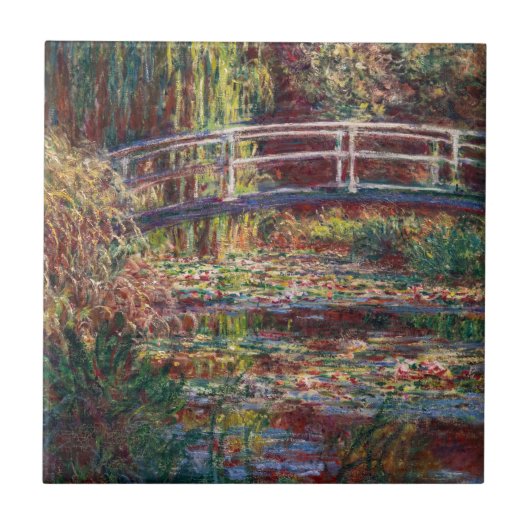 Claude Monet - Water Lily pond, Roze Harmony Tegeltje (Voorkant)