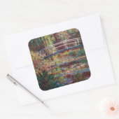 Claude Monet - Water Lily pond, Roze Harmony Vierkante Sticker (Envelop)
