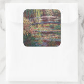 Claude Monet - Water Lily pond, Roze Harmony Vierkante Sticker (Tas)