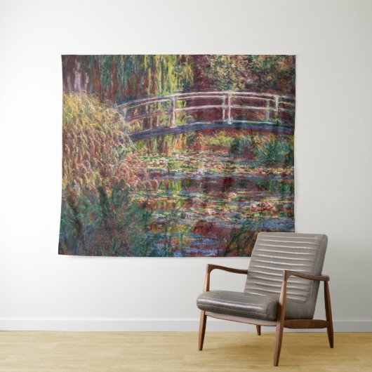 Claude Monet - Water Lily pond, Roze Harmony Wandkleed (In Situ (horizontaal))