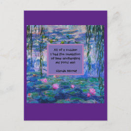 Claude Monet Water Lily Quote  Briefkaart