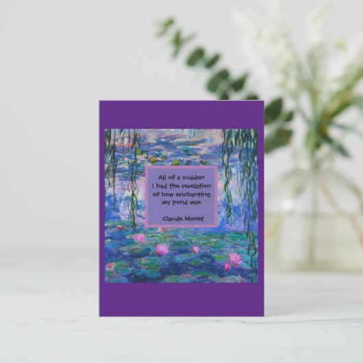 Claude Monet Water Lily Quote Briefkaart (Staand voorkant)