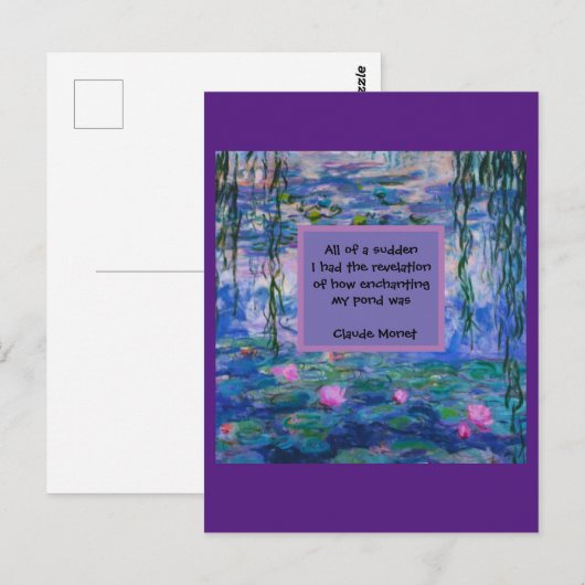 Claude Monet Water Lily Quote  Briefkaart (Voorkant / Achterkant)