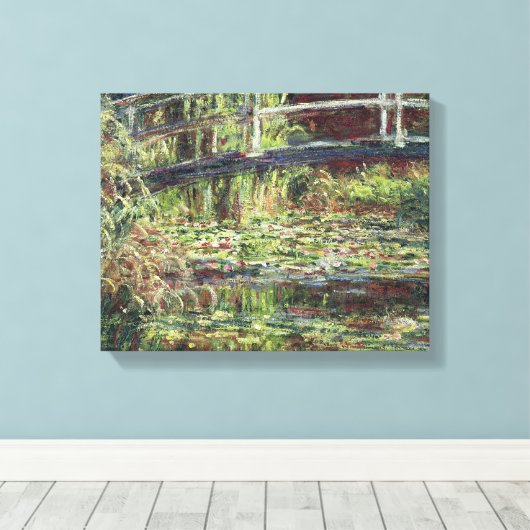 Claude Monet - Waterlelie Vijver Roze Harmonie Canvas Afdruk (Insitu (Houten vloer))