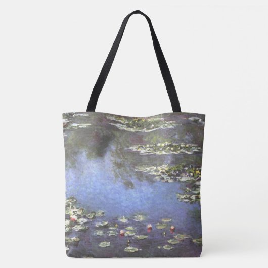 Claude Monet, Waterlelies, 1906, Blauw Tote Bag (Achterkant)