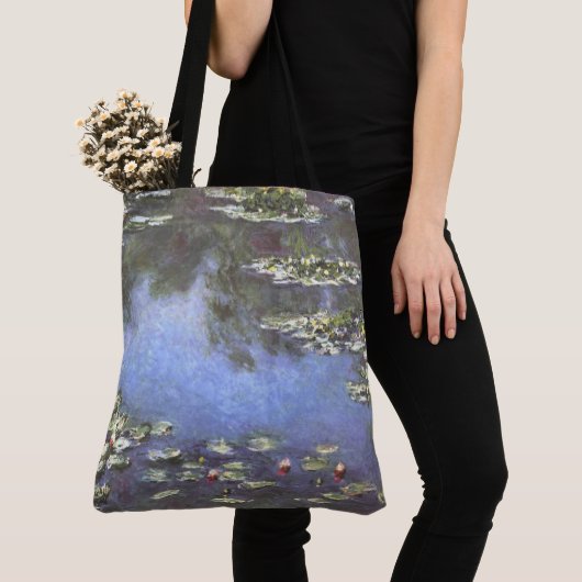 Claude Monet, Waterlelies, 1906, Blauw Tote Bag (Dichtbij)