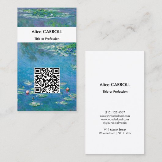 Claude Monet - Waterlelies 1906 - QR Code Visitekaartje (Voorkant / Achterkant)