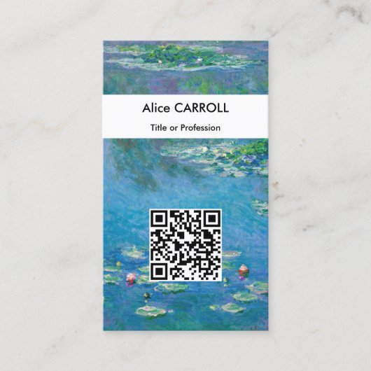 Claude Monet - Waterlelies 1906 - QR Code Visitekaartje (Voorkant)