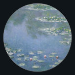 Claude Monet - Waterlelies - 1906 Ryerson Ronde Sticker<br><div class="desc">Waterlelies,  1906 Ryerson. Olieverf op doek 87, 6 x 92, 7 cm Galerie = The Art Institute of Chicago De heer en mevrouw Martin A. Ryerson Collectie Oscar-Claude Monet (14 november 1840 - 5 december 1926) was een Frans impressionistisch schilder.</div>