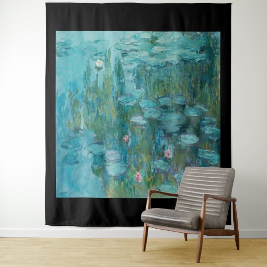 Claude Monet, Waterlelies, 1915, Aqua Blue Wandkleed (In situ)