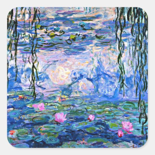 Claude Monet - Waterlelies, 1919, Vierkante Sticker (Voorkant)