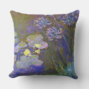 Claude Monet Waterlelies Agapanthus Vintage Kunst Buitenkussen