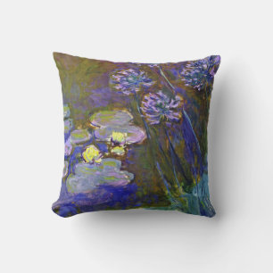 Claude Monet Waterlelies Agapanthus Vintage Kunst Kussen