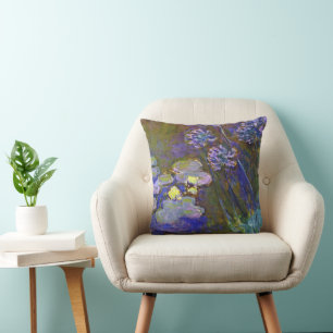 Claude Monet Waterlelies Agapanthus Vintage Kunst Kussen
