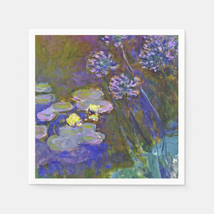 Claude Monet Waterlelies Agapanthus Vintage Kunst Servet