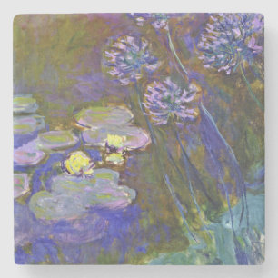 Claude Monet Waterlelies Agapanthus Vintage Kunst Stenen Onderzetter