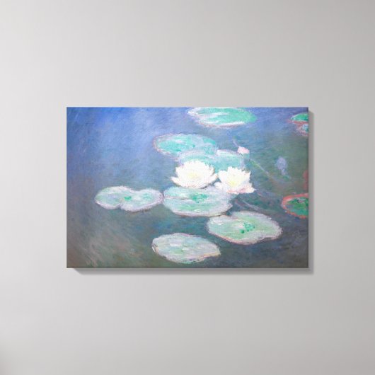 Claude Monet - Waterlelies, Avondeffect Canvas Afdruk (Voorkant)