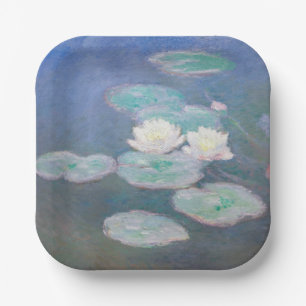 Claude Monet - Waterlelies, Avondeffect Papieren Bordje