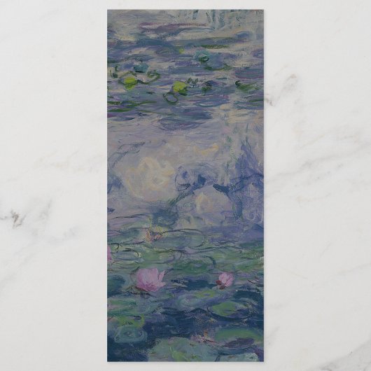 Claude Monet Waterlelies Bruiloft Menu (Achterkant)