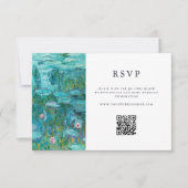 Claude Monet Waterlelies Bruiloft RSVP Kaartje (Voorkant)