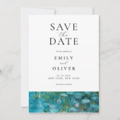 Claude Monet Waterlelies Bruiloft Save The Date (Voorkant)