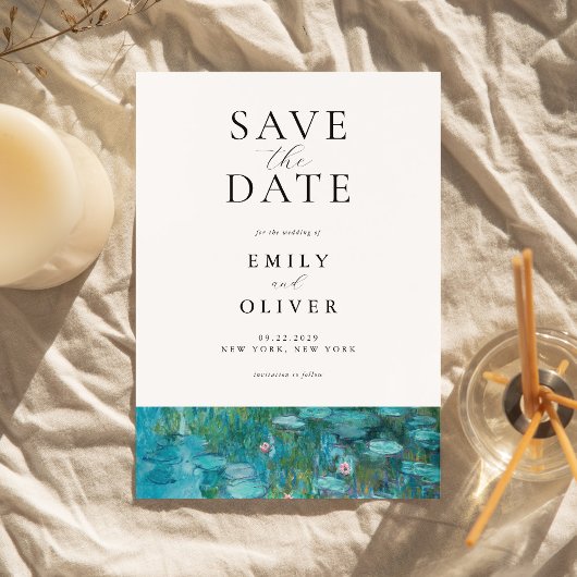 Claude Monet Waterlelies Bruiloft Save The Date