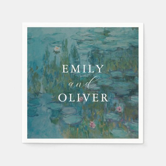 Claude Monet Waterlelies Bruiloft Servet (Voorkant)