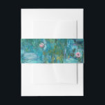 Claude Monet Waterlelies Bruiloft Uitnodigingen Wikkel<br><div class="desc">Elegante bruiloft uitnodiging tailleband met klassieke Waterlelies schilderij van Claude Monet</div>