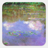 Claude Monet - Waterlelies, De Wolken, Vierkante Sticker (Voorkant)