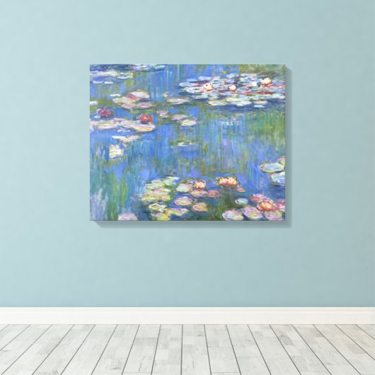 Claude Monet Waterlelies - Digitaal verbeterd Canvas Afdruk (Insitu (Houten vloer))