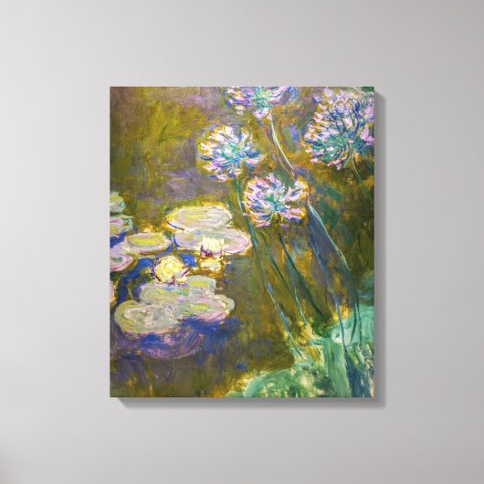 Claude Monet - Waterlelies en Agapanthus Canvas Afdruk (Voorkant)