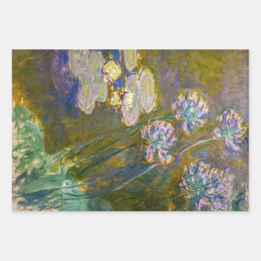 Claude Monet - Waterlelies en Agapanthus Inpakpapier Vel (Voorkant)