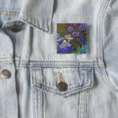 Claude Monet Waterlelies en Agapanthus Vierkante Button 5,1 Cm (In situ)