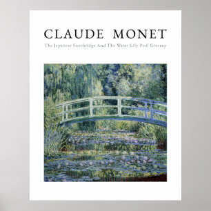Claude Monet, waterlelies en Japanse Brug Poster