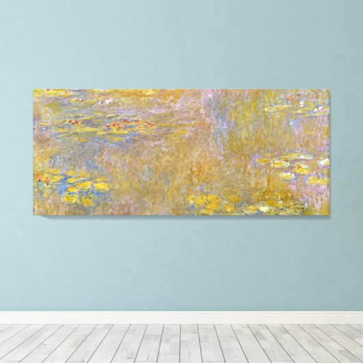 Claude Monet - Waterlelies (geel Nirvana) Canvas Afdruk (Insitu (Houten vloer))