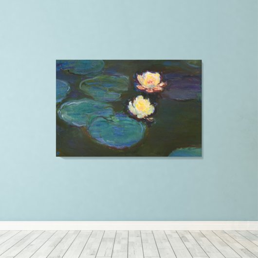 Claude Monet Waterlelies Impressionistisch oliever Canvas Afdruk (Insitu (Houten vloer))