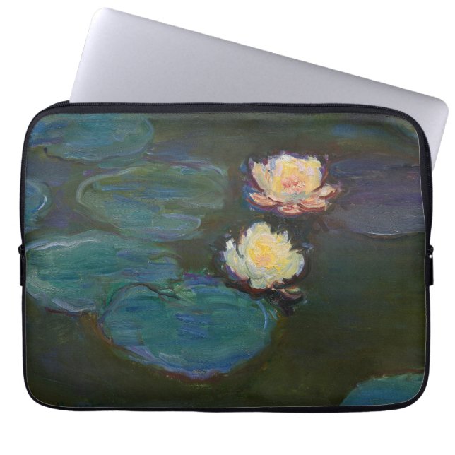 Claude Monet Waterlelies Impressionistisch oliever Laptop Sleeve (Voorkant)