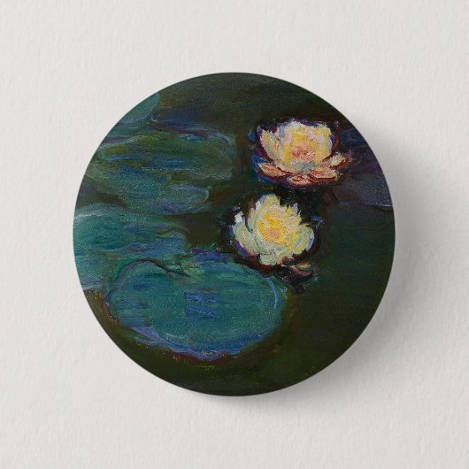 Claude Monet Waterlelies Impressionistisch oliever Ronde Button 5,7 Cm (Voorkant)