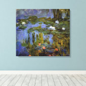 Claude Monet - Waterlelies in vijver Canvas Afdruk (Insitu (Houten vloer))