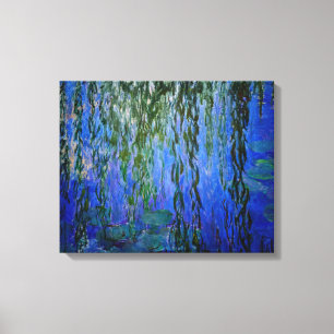 Claude Monet - Waterlelies met treurwilg Canvas Afdruk