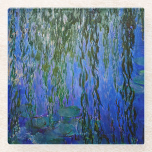 Claude Monet - Waterlelies met treurwilg Glazen Onderzetter