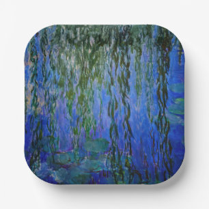 Claude Monet - Waterlelies met treurwilg Papieren Bordje