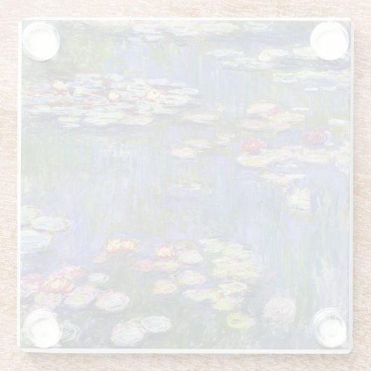 Claude Monet - Waterlelies / Nympheas Glazen Onderzetter (Achterkant)