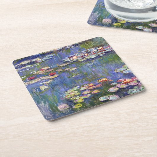 Claude Monet - Waterlelies / Nympheas Kartonnen Onderzetters (Schuin)