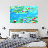 Claude Monet Waterlelies / Nymphéas Olieverfschild Canvas Afdruk (Insitu (Slaapkamer))