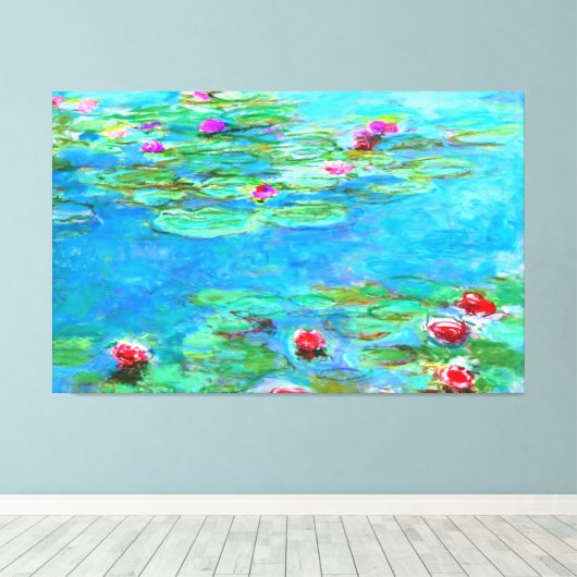 Claude Monet Waterlelies / Nymphéas Olieverfschild Canvas Afdruk (Insitu (Houten vloer))