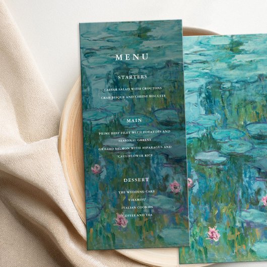 Claude Monet Waterlelies Trouwen Menu