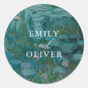 Claude Monet Waterlelies Trouwen Ronde Sticker