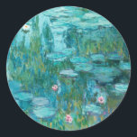 Claude Monet Waterlelies Trouwen Ronde Sticker<br><div class="desc">Claude Monet Water Lelies Trouwen Sticker</div>